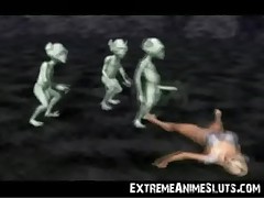 3D Aliens On a Princess!